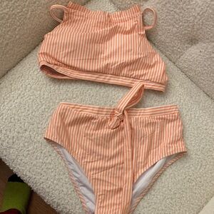 Striped Orange Kids Swim Set